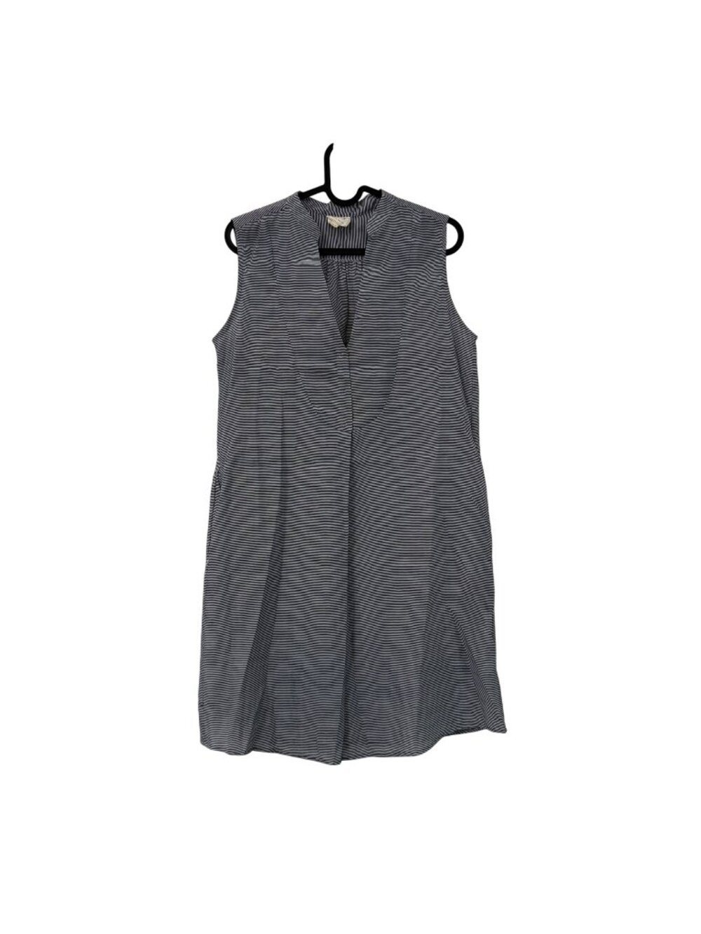 SBJ Austin Blue Striped Sleeveless Sheath Pockets Dress Womens Size Small